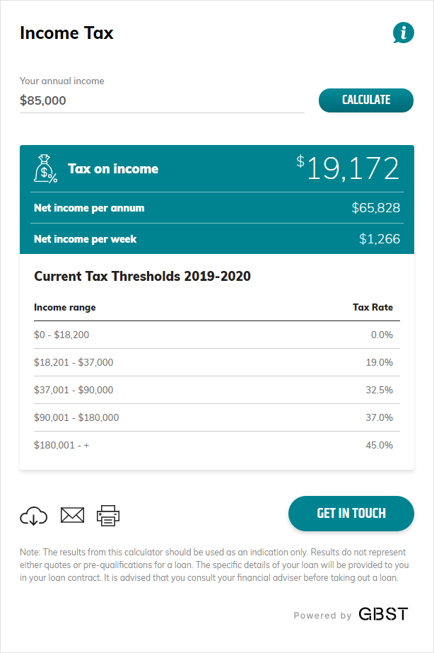 Tax Calculator GBST Equate